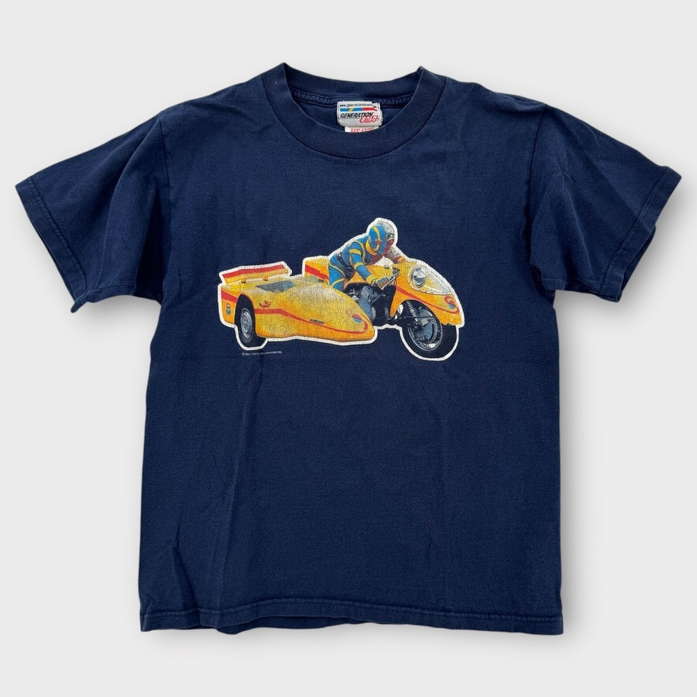 Vintage Kikaida Shirt Boys XL 14-16 Generation Anime Kamen Rider Navy‎ 2001
